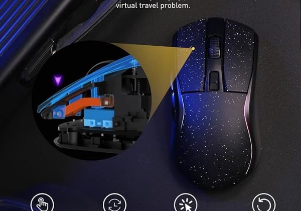 Wireless Gaming Mouse 12K DPI,1000Hz,120Hrs Playtime